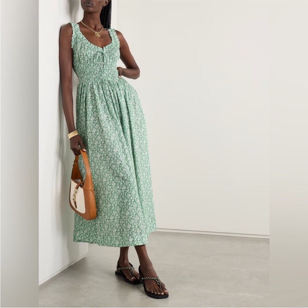Doen Mint Green Floral Maxi Dress
